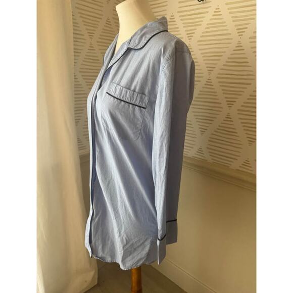 J.Crew Women’s XS End-on-end Hydrangea Blue Cotton Nightshirt Pajamas - Picture 3 of 6